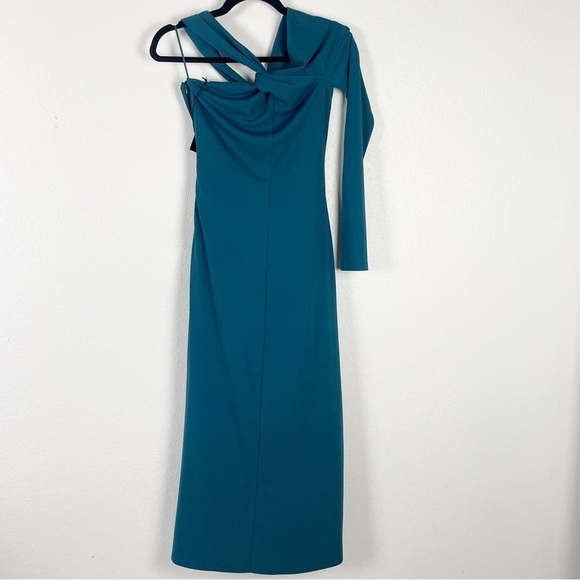 Nicholas Chloe Stretch Jersey One Shoulder Midi Dress Blue Cocktail Formal Party - Picture 5 of 10